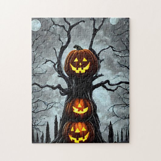 spookjas lantern pomkin tree fantasy Dark art Legpuzzel (Verticaal)