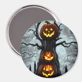 spookjas lantern pomkin tree fantasy Dark art Magneet (Voorkant / Achterkant)