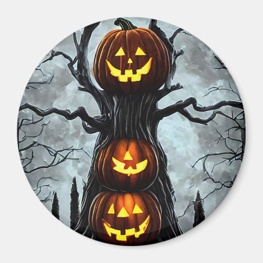 spookjas lantern pomkin tree fantasy Dark art Magneet (Voorkant)
