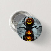 spookjas lantern pomkin tree fantasy Dark art Ronde Button 3,2 Cm (Voorkant /achterkant)