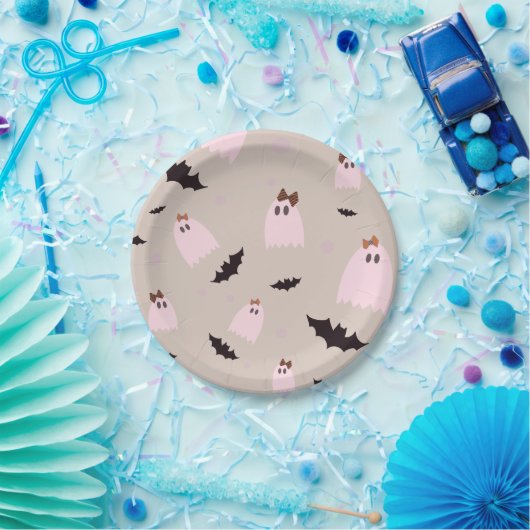 Spookjes met Bows Halloween Party Papieren Bordje (Feest)