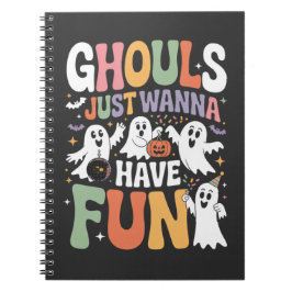 Spookjes Willen Gewoon Leuke Retro Geest Halloween Notitieboek