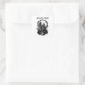 Spookkasteel Silhouette Vierkante Sticker (Tas)