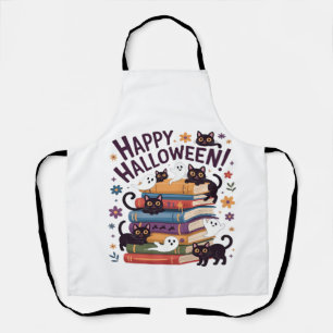 Spookkat Boeken Lezer Cadeaus Halloween Spuk Schort