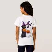 Spookkat en pompoen Halloween scène 👻 T-shirt (Achterkant volledig)