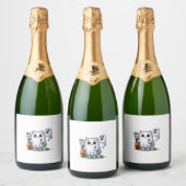 Spookkat Golf Pompoen Halloween. Tank Top Sparkling Wijnetiket (Flessen)