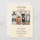 Spookkat Gotische Halloween Baby Shower Kaart (Voorkant)