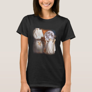 Spookkat Huilend naar de Maan Rare Halloween Grapp T-shirt