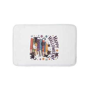 Spookkat Lees Boeken Liefhebber Cadeaus Halloween Badmat