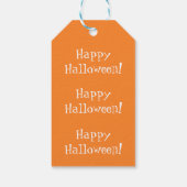 Spookkat Oranje Wit Halloween Cadeaulabel (Achterkant)