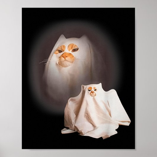 Spookkat Spookkatje Grappige Kat Meme Halloween  Poster (Voorkant)