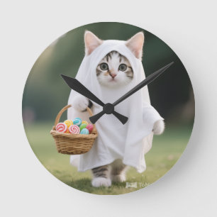 Spookkat Vlag - Halloweenfeest Ronde Klok