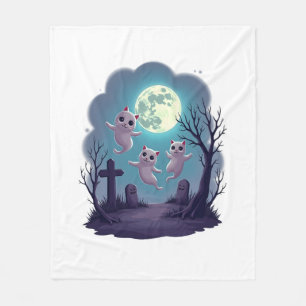 Spookkatparade Fleece Deken