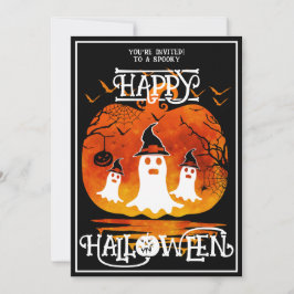 Spookkerkhof Gelukkig Halloween Verschrikkelijke G Kaart