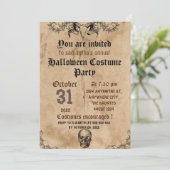  spookkige gothic, halloween party-uitnodiging kaart (Staand voorkant)