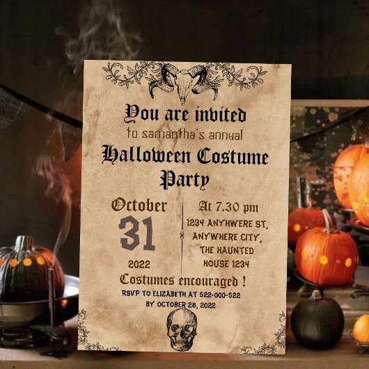  spookkige gothic, halloween party-uitnodiging kaart