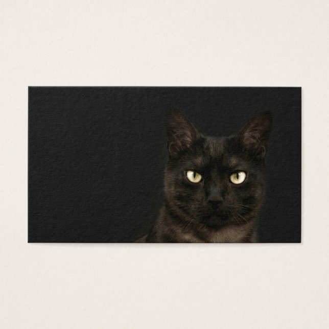 spookkige kaart met kattenprofiel (Voorkant)