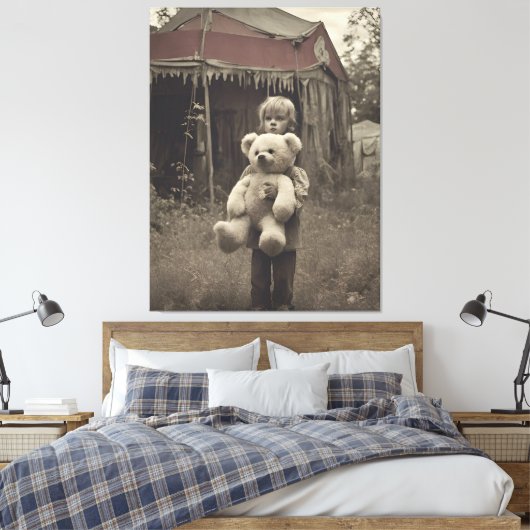 Spookkind in de verlaten  circustent canvas afdruk (Insitu (Slaapkamer))