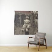 Spookkind in de verlaten  circustent wandkleed (In situ)