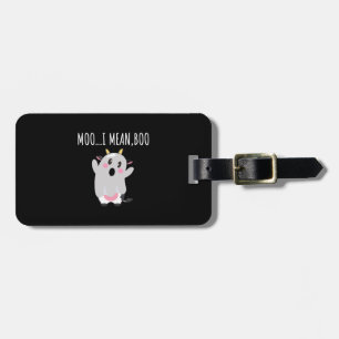 Spookkoe Moo Ik bedoel Boe Halloween Cadeau Bagagelabel