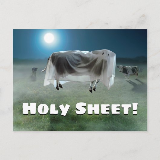 Spookkoe Uitnodiging Briefkaart (Voorkant)