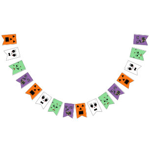 Spookkoppen halloween set vlaggetjes