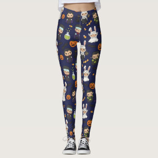 Spooklet Halloween Geest Pompoen Print Leggings
