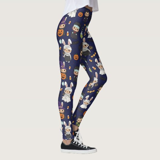 Spooklet Halloween Ghost Pumpkin Print Leggings (Rechts)