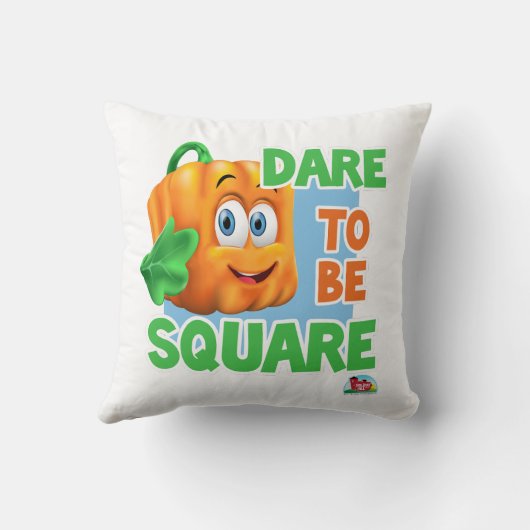 Spookley de Vierkante Pompoen | DURF VIERKANT TE Z Kussen (Achterkant)