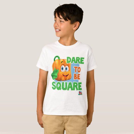 SPOOKLEY THE SQUARE POMPOEN - DURF VIERKANT TE ZIJ T-SHIRT (Voorkant volledig)