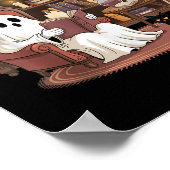 Spooklezende boekenliefhebbers Halloween griezelig Poster (Hoek)