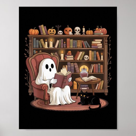 Spooklezende boekenliefhebbers Halloween griezelig Poster (Voorkant)