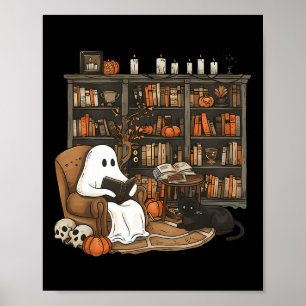 Spooklezende Boekliefhebbers Bibliotheek Halloween Poster