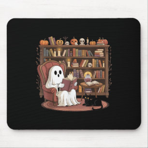 Spooklezende Boekliefhebbers Halloween Griezige Bi Muismat