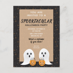 Spookltacular Halloween Party Ghost Trick or treat Uitnodiging Briefkaart