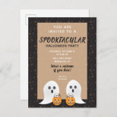 Spookltacular Halloween Party Ghost Trick or treat Uitnodiging Briefkaart (Voorkant / Achterkant)