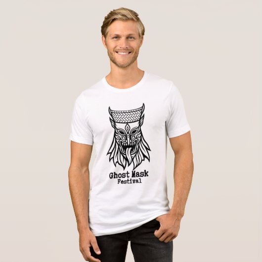 spookmaskerfestival Tri-Blend shirt (Voorkant volledig)