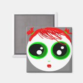 Spookmeisje Magneet (Grijs) (Voorkant / Achterkant)