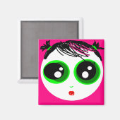 Spookmeisje Magneet (Hot Pink) (Voorkant / Achterkant)