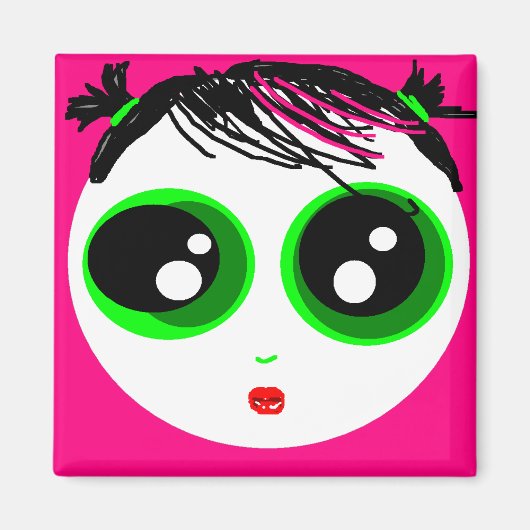 Spookmeisje Magneet (Hot Pink) (Voorkant)