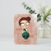 Spookmeisje met Opossum Briefkaart (Staand voorkant)