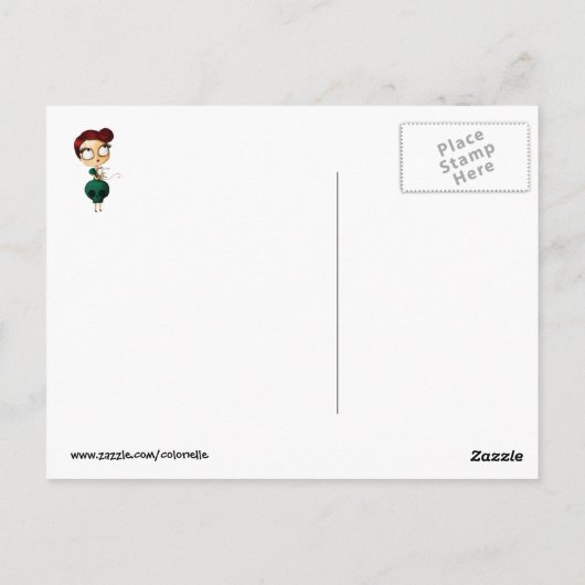 Spookmeisje met Opossum Briefkaart (Achterkant)