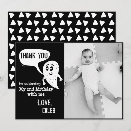 Spookmonster bedankkaart met foto (Voorkant / Achterkant)