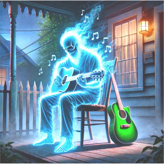 spookmuzikant sticker (Voorkant)