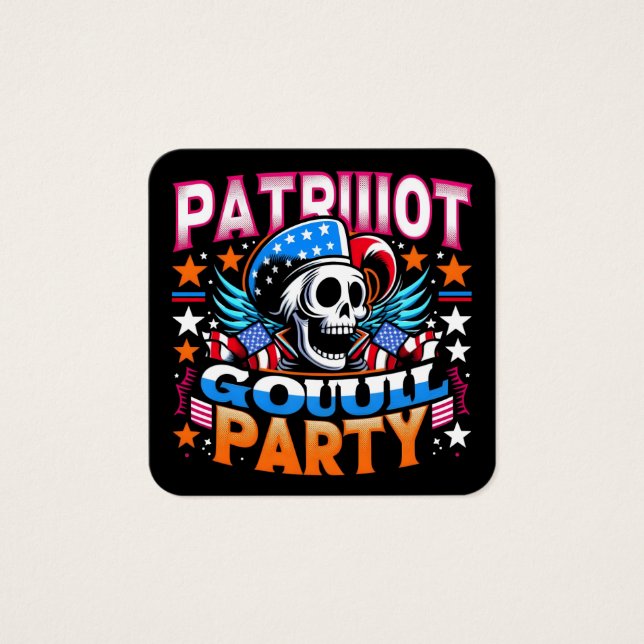 Spookmythe en patriottisme in de Pop Vierkante Visitekaartjes (Voorkant)