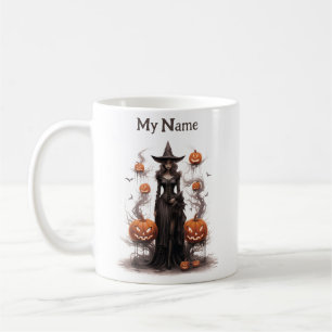 Spooknaam Magic: Halloween Witch Gepersonaliseerd Koffiemok
