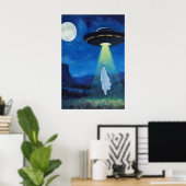 Spookontvoering Kunstprint Spooky Sci-Fi Halloween Poster (Thuiskantoor)