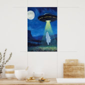 Spookontvoering Kunstprint Spooky Sci-Fi Halloween Poster (Keuken)