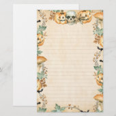 Spookpaddenstoelen en pompoen patch gevoerd briefpapier (Voorkant / Achterkant)