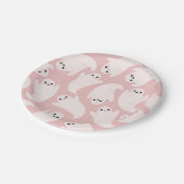Spookpapier borden in roze achtergrond papieren bordje (Gekanteld)